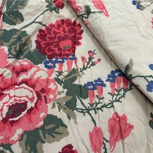 Vintage Eddie Bauer Full Flat & Fitted Sheets w/ Dust Ruffle Antique Gold Floral